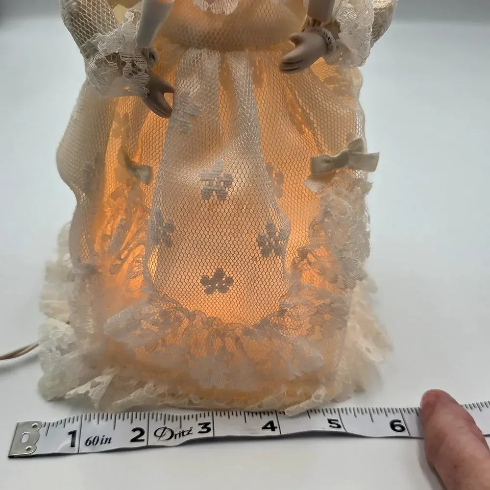 Vintage 70's Porcelain Angel Lighted‎ Tree Topper 10